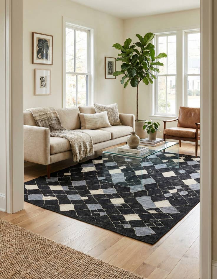 Detail image of 6' x 7' 10  Hand Woven Kilim Modern Wool Rug