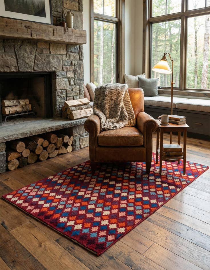 Detail image of 3' 7 x 5' 10  Hand Knotted Balouch Wool Rug