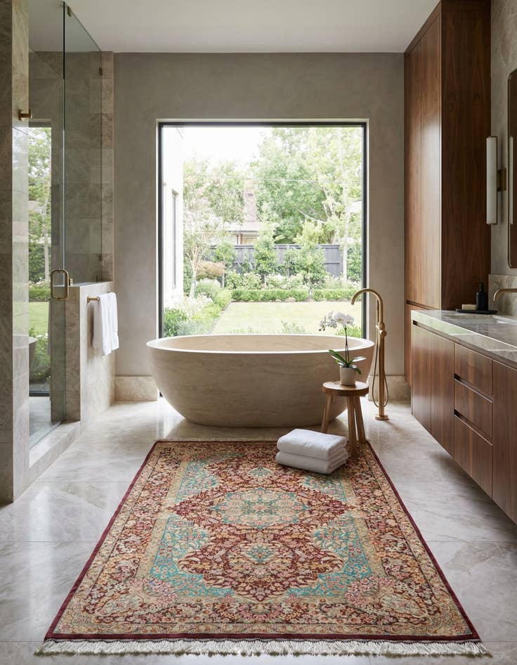 Detail image of 3' 3 x 4' 11 Ghom Silk Rug