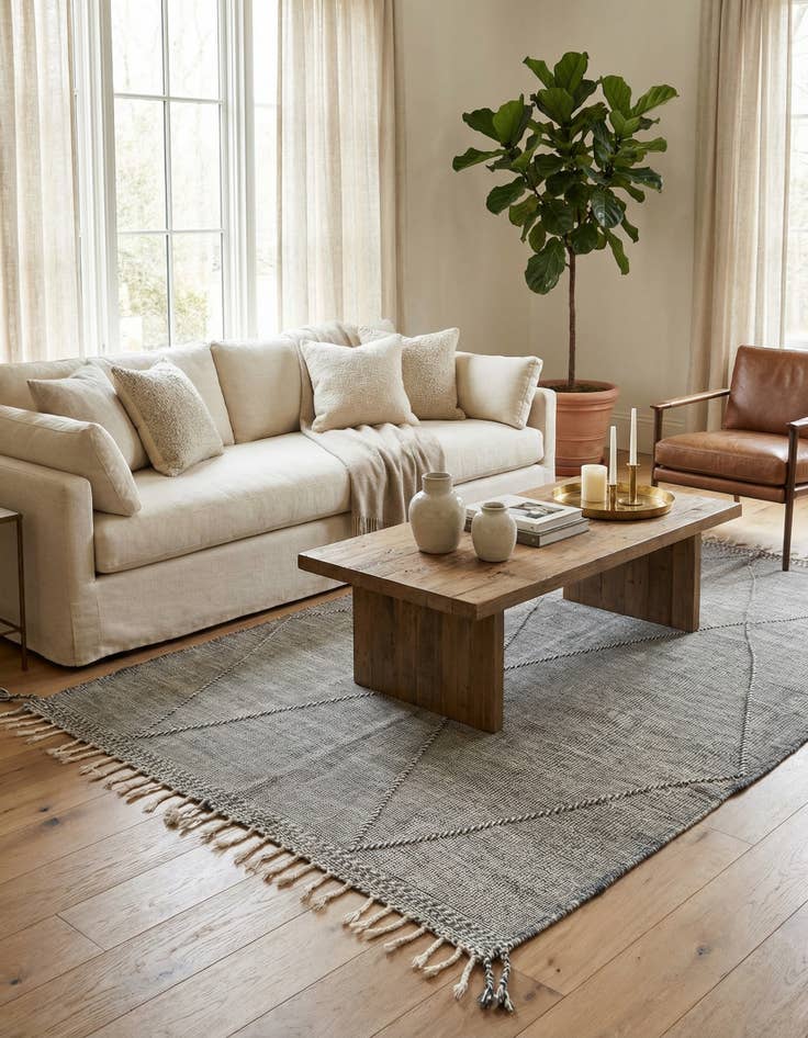 Detail image of 6' 5 x 10' 2  Hand Knotted Moroccan Wool Rug