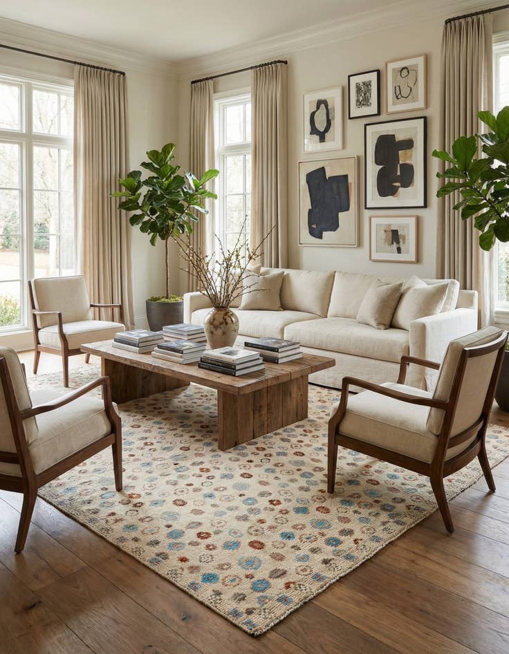 Detail image of  8' 3 x 10' 3  Hand Knotted Darya Wool Rug