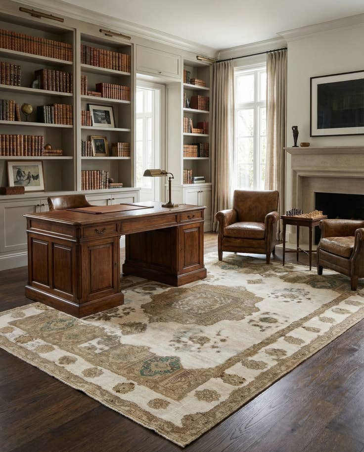 Detail image of 6' 5 x 9' 6 Hand Knotted Vintage Royal Persian Wool Rug