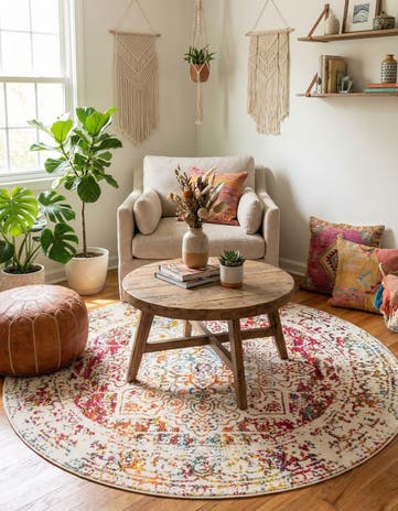 Light Multi Arlington Round Rug