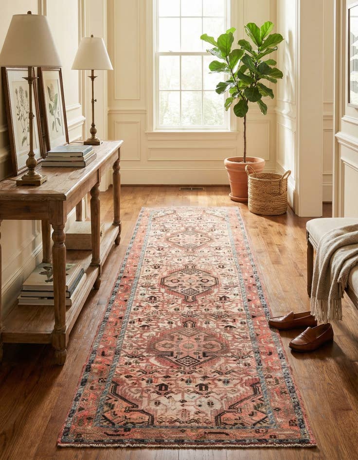 Detail image of 2' 8 x 8' 8  Hand Knotted Ultra Vintage Persian Wool Runner Rug