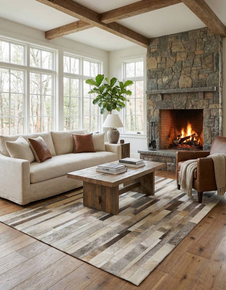 Detail image of 5' 3 x 7' 5 Cowhide Rug