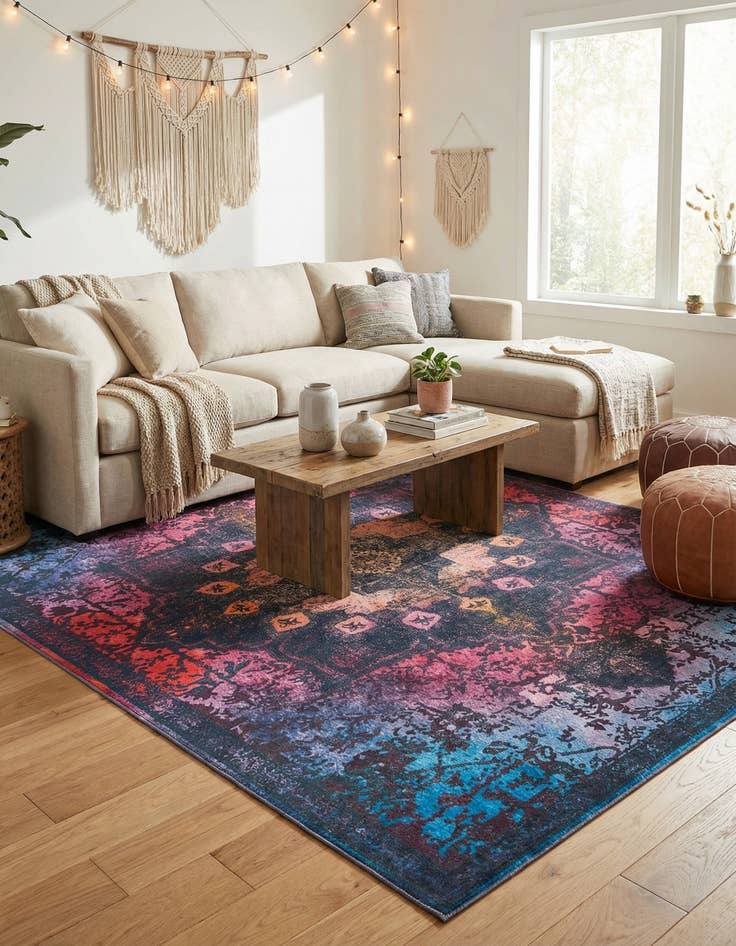 Detail image of  10' 6 x 14'  Washable Francesca Rug