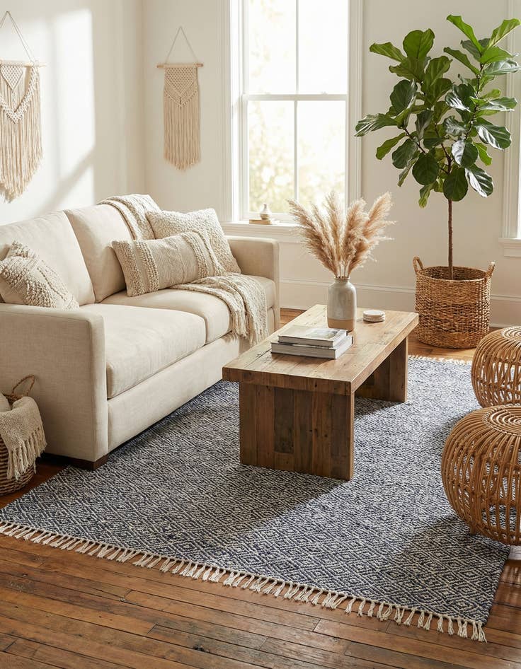 Detail image of 9' x 12'  Hand Woven Braided Jute Rug