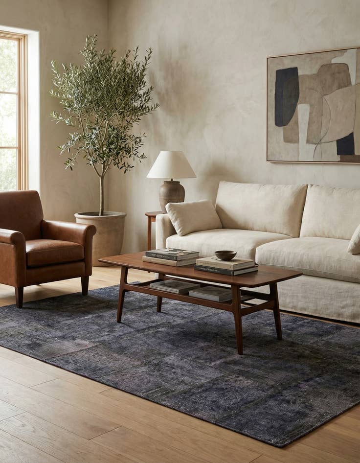 Detail image of 4' x 6'  Hand Knotted Ultra Vintage Persian Wool Rug