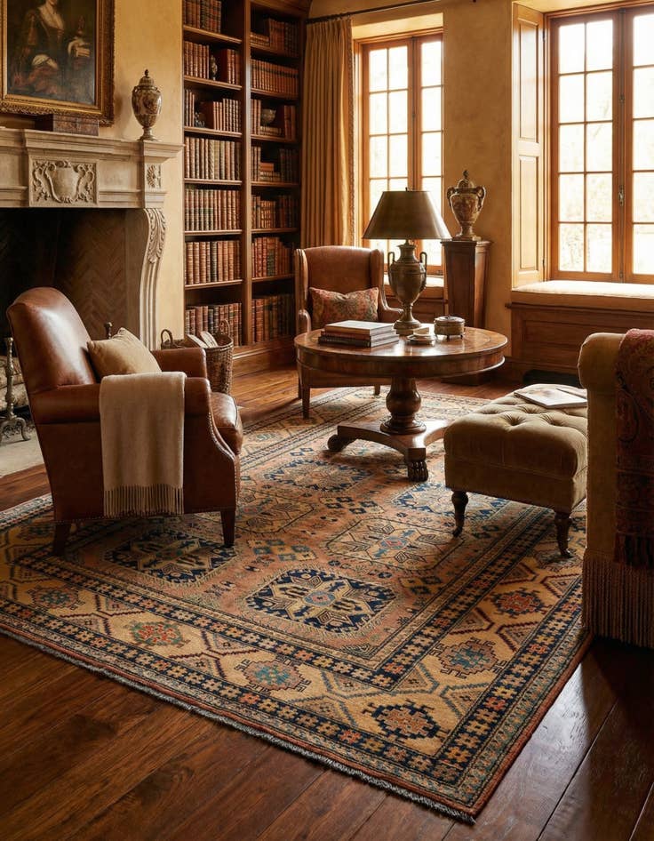 Detail image of 7' 3 x 10' 1 Hand Knotted Kazak Wool Rug
