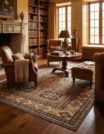 7' 3 x 10' 1 Hand Knotted Kazak Wool Rug