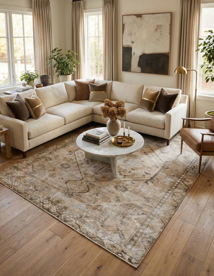 Detail image of  6' 4 x 9' 9  Hand Knotted Ultra Vintage Persian Wool Rug