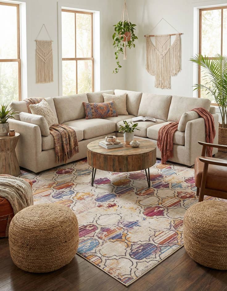 Detail image of 7' 10 x 7' 10 Deepa Square Rug