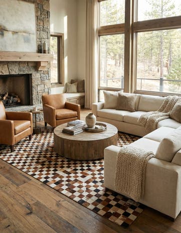 8' x 10' Cowhide Leather Rug
