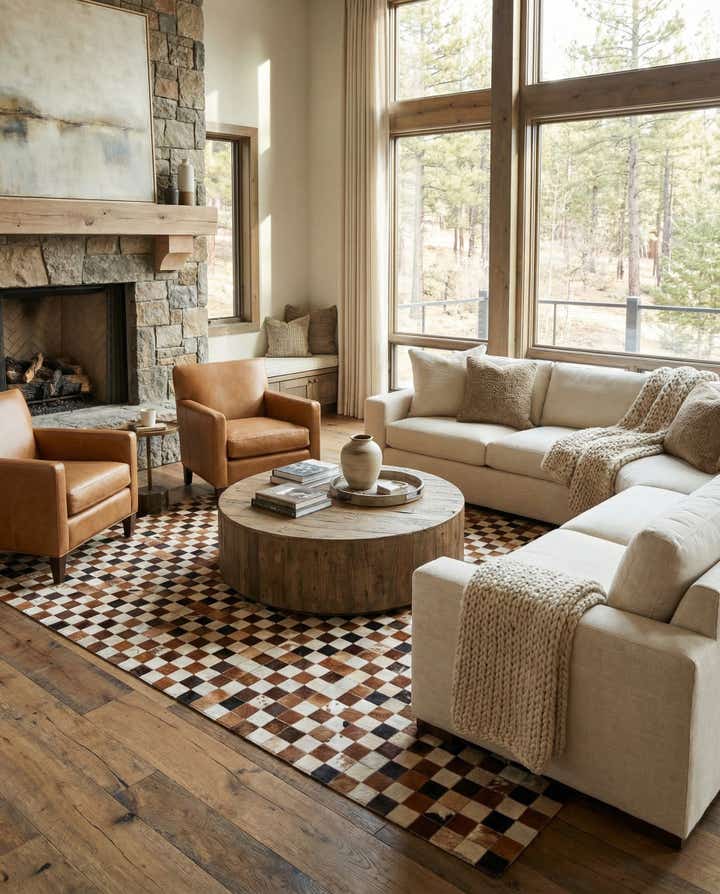 8' x 10' Cowhide Leather Rug