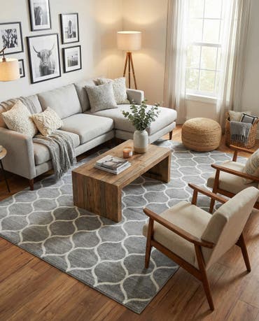  10' x 14' Lattice Frieze Rug