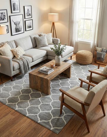 10' x 14' Lattice Frieze Rug