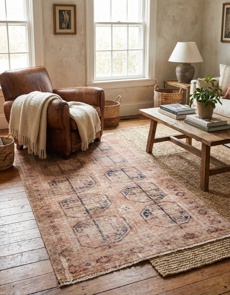 Detail image of 3' 5 x 5' 10  Hand Knotted Ultra Vintage Persian Wool Rug