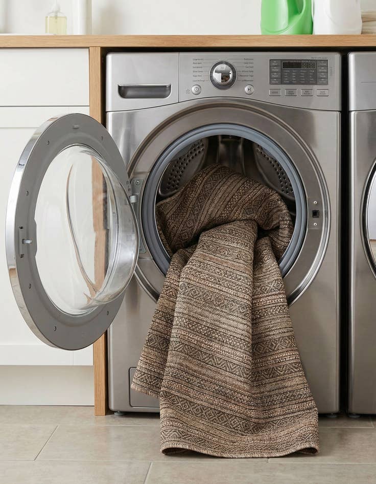 Detail image of 6' x 9'  Washable Striped Indoor / Outdoor Rug