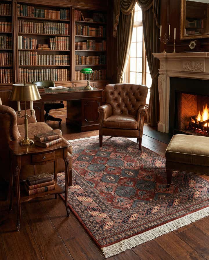 4' 4 x 6' 4 Hand Knotted Bokhara Oriental Wool Rug