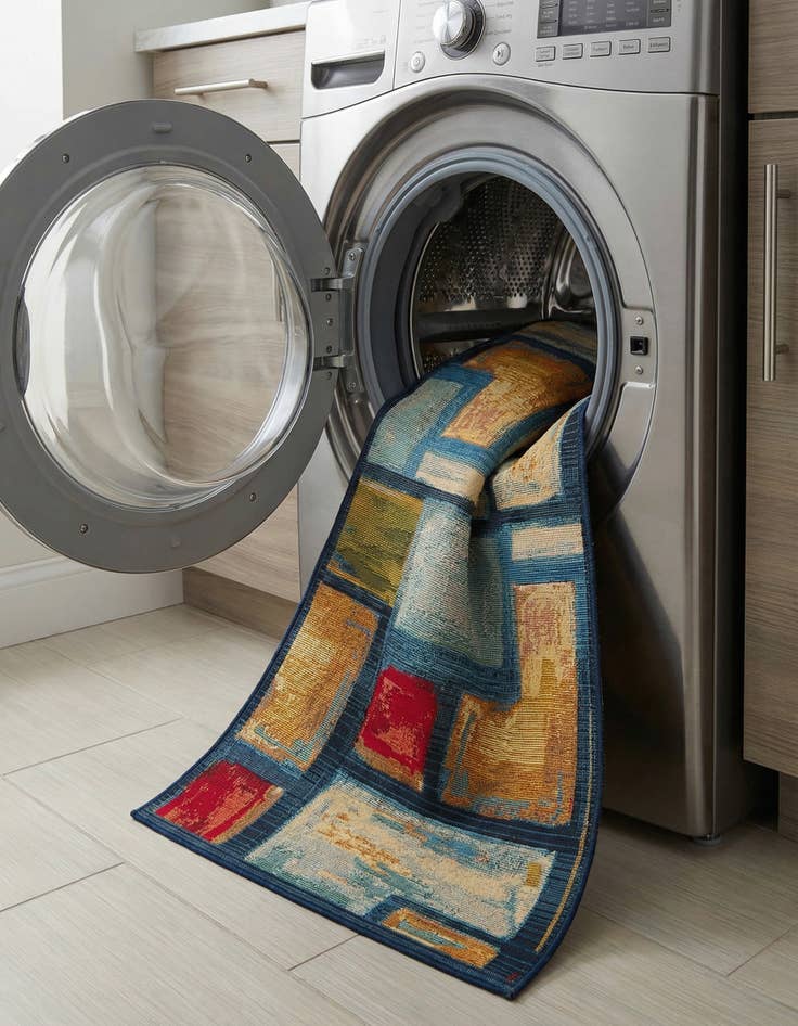 Detail image of  2' x 4'  Washable Modern Indoor / Outdoor Runner Rug