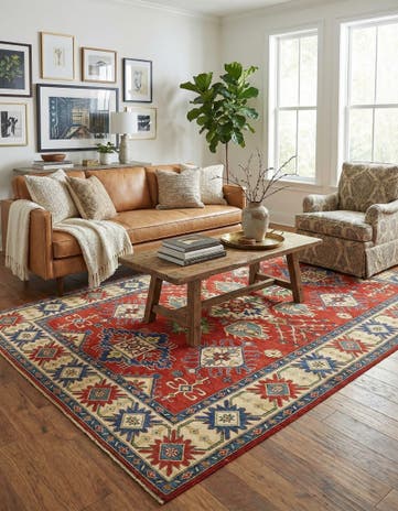 6' 6 x 9' 7 Hand Knotted Kazak Oriental Rug