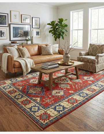 6' 6 x 9' 7 Hand Knotted Kazak Oriental Rug