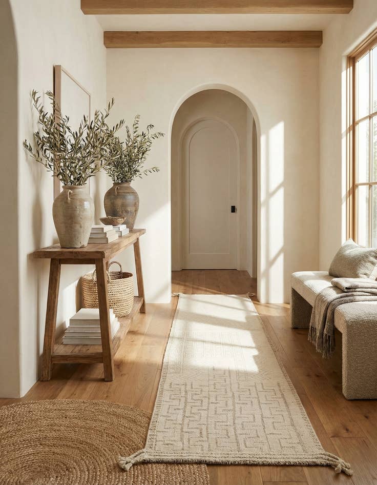 Detail image of  3' 1 x 12' 8  Hand Knotted Marok Kilim Rug