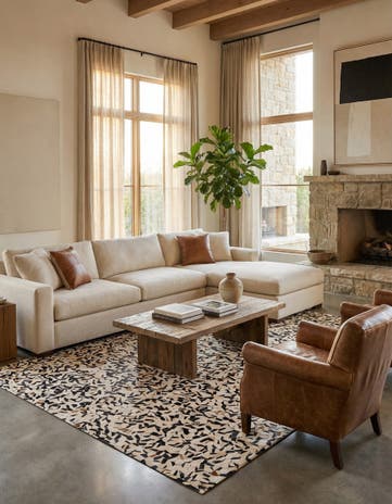 7' 11 x 9' 11 Cowhide Stocks Rug