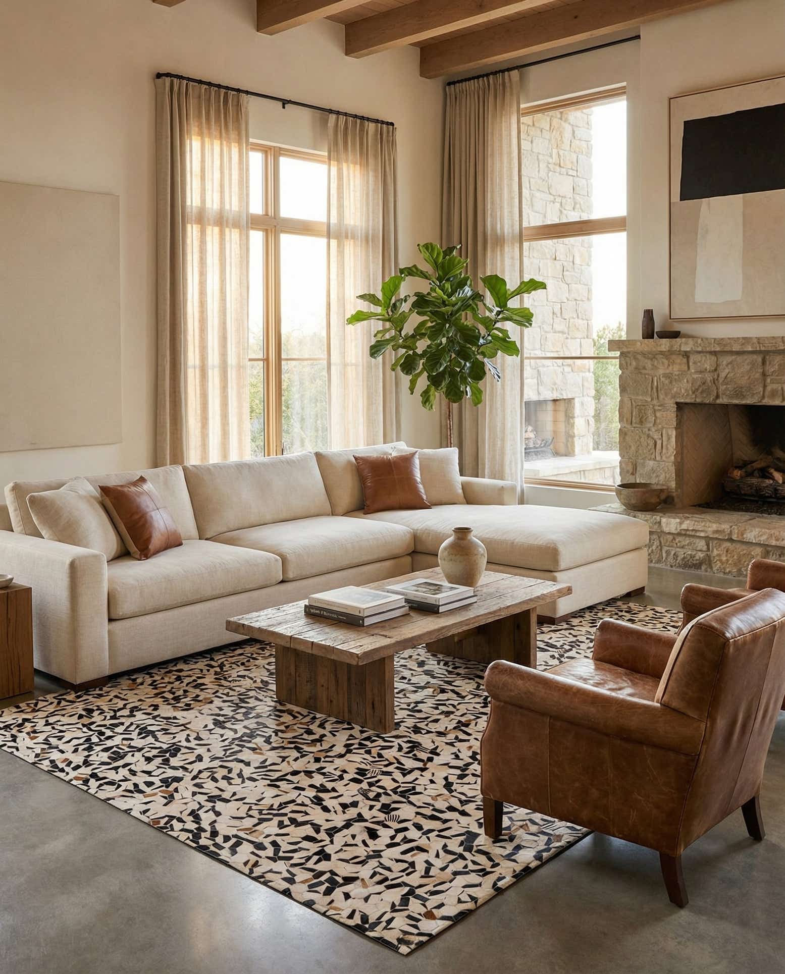 7' 11 x 9' 11 Cowhide Stocks Rug