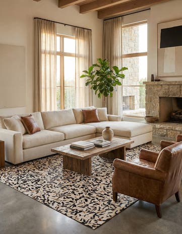 7' 11 x 9' 11 Cowhide Stocks Rug