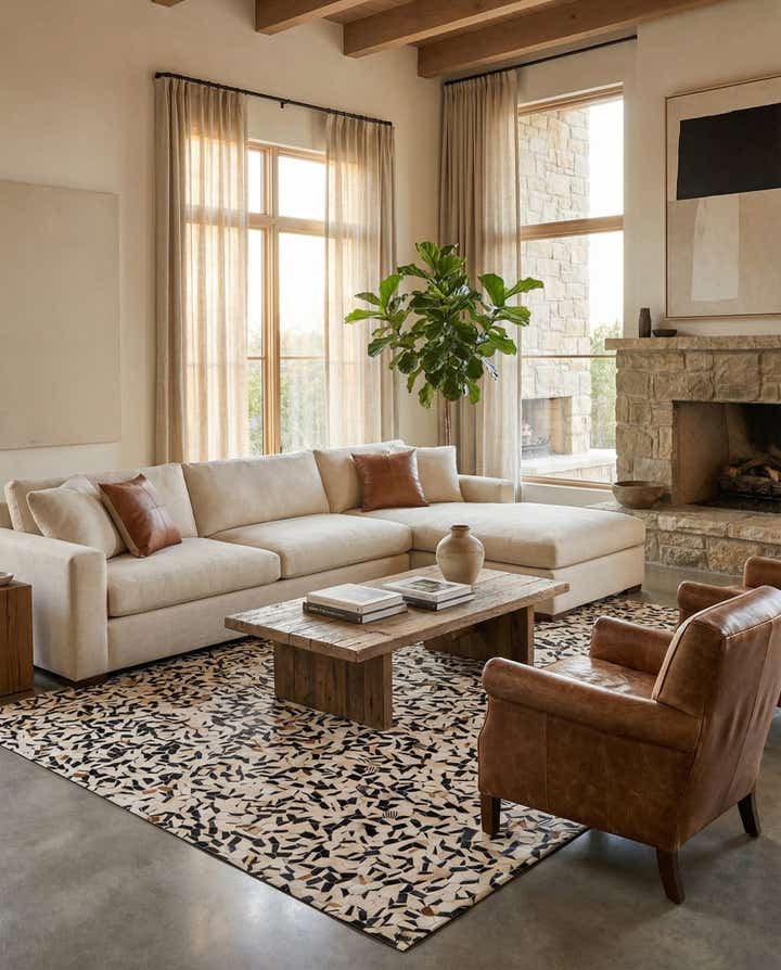 7' 11 x 9' 11 Cowhide Stocks Rug