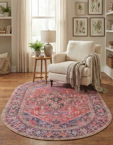 4' x 6' Washable Timeless Oval Rug