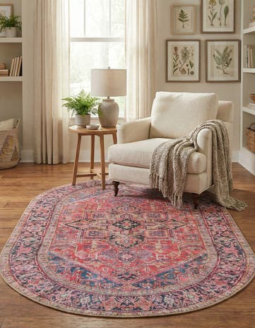 4' x 6' Washable Timeless Oval Rug