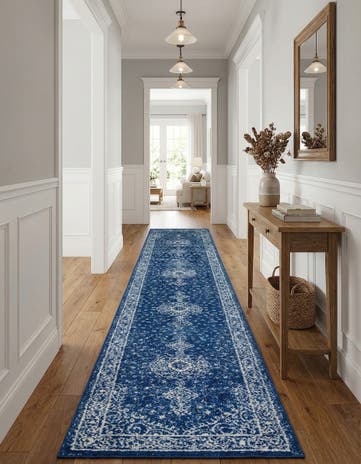 Navy Blue Bexley Runner Rug