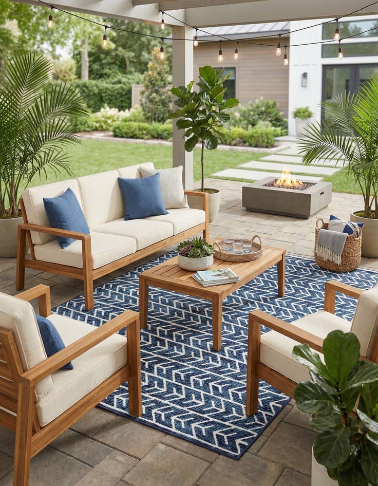 Detail image of 7' x 10'  Washable Sabrina Soto Aston Indoor / Outdoor Rug
