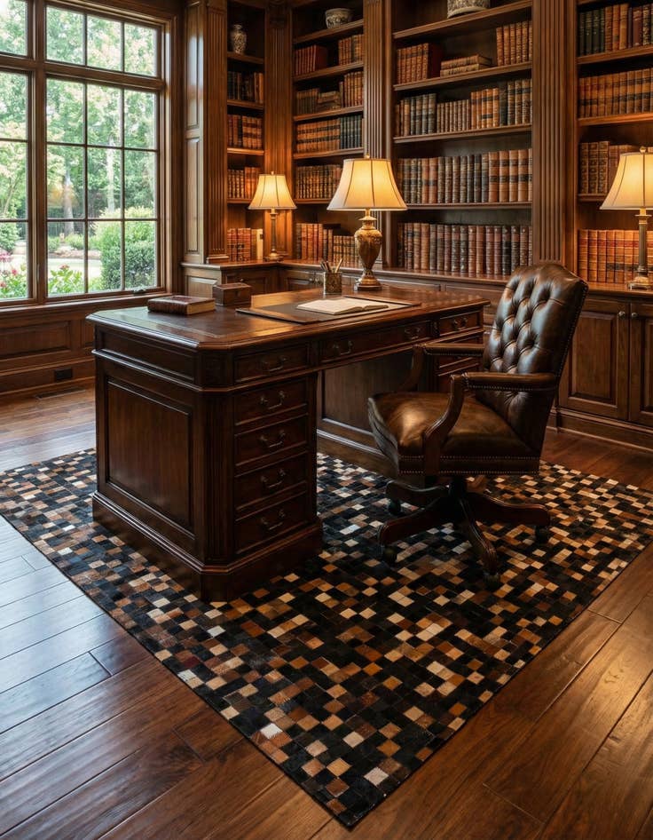 Detail image of  5' x 8' Cowhide Leather Rug