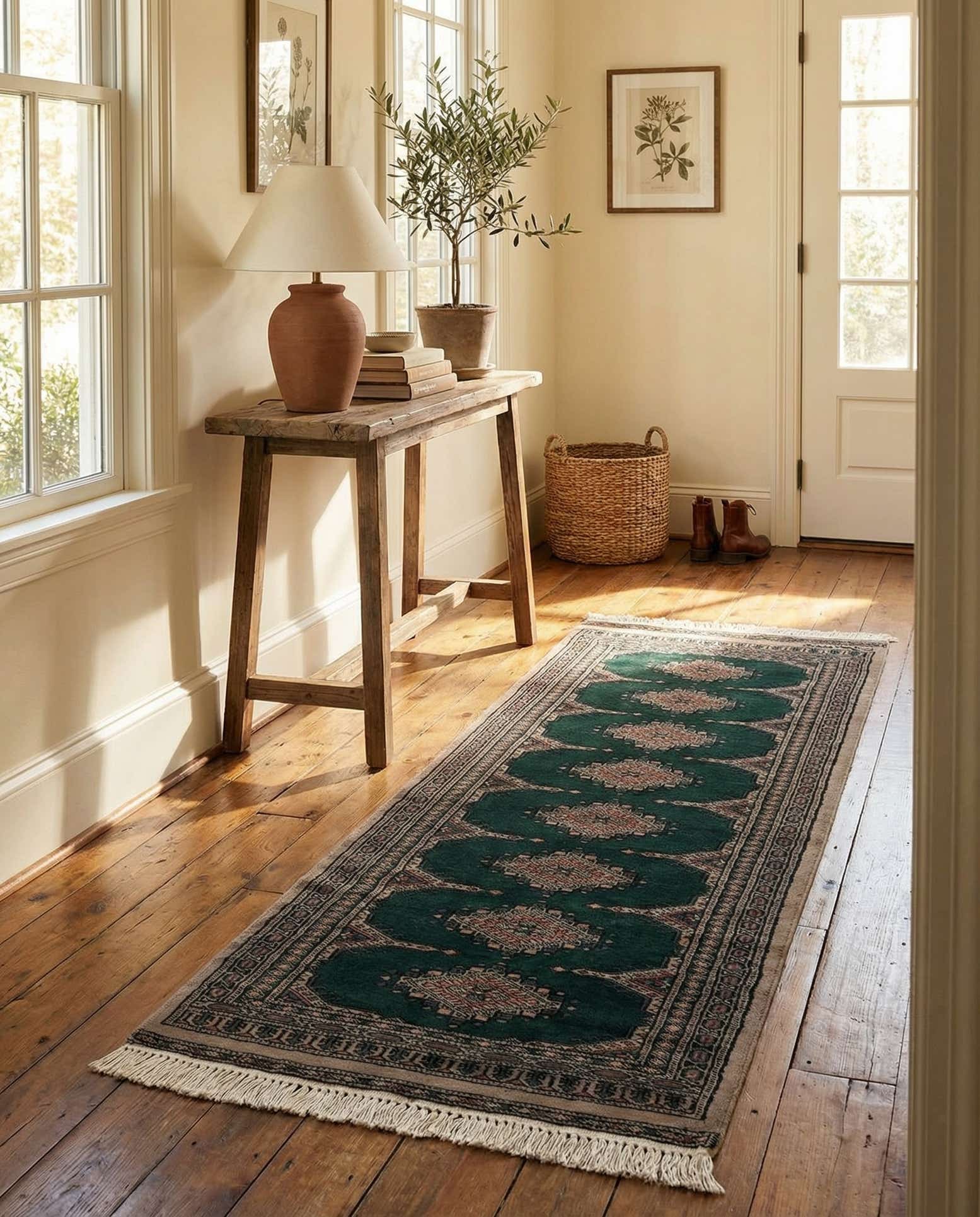 65cm x 155cm Hand Knotted Bokhara Oriental Wool Runner Rug