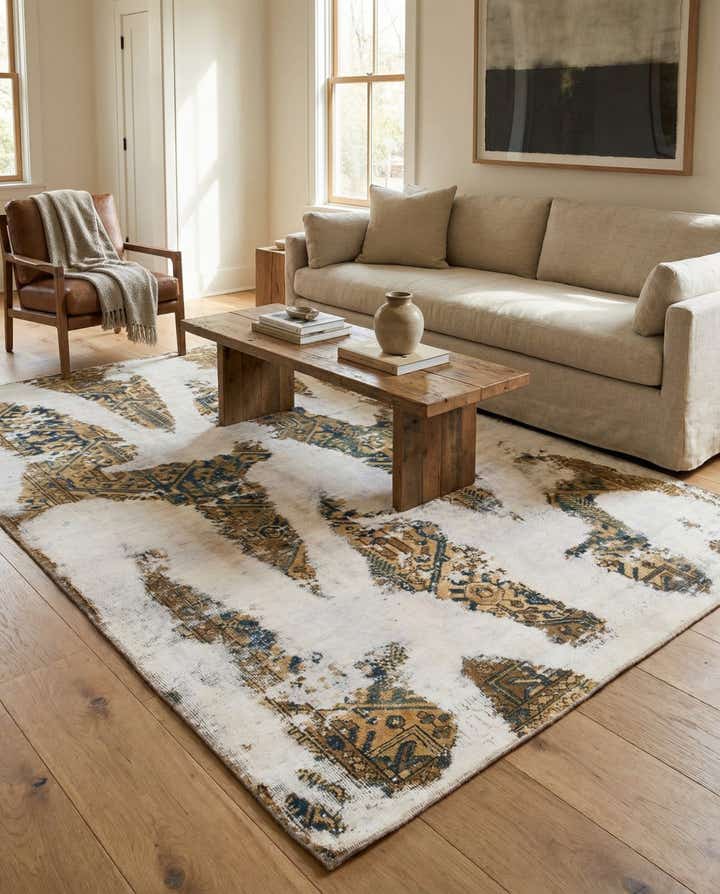6' 5 x 9' 5 Hand Knotted Ultra Vintage Persian Wool Rug