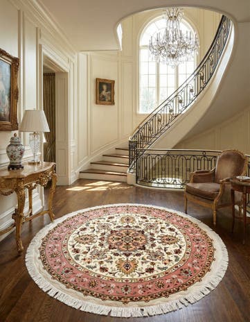 4' 11 x 4' 11 Tabriz Round Rug