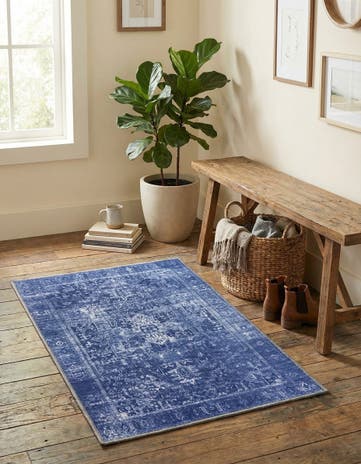 Navy Blue Washable Timeless Rug