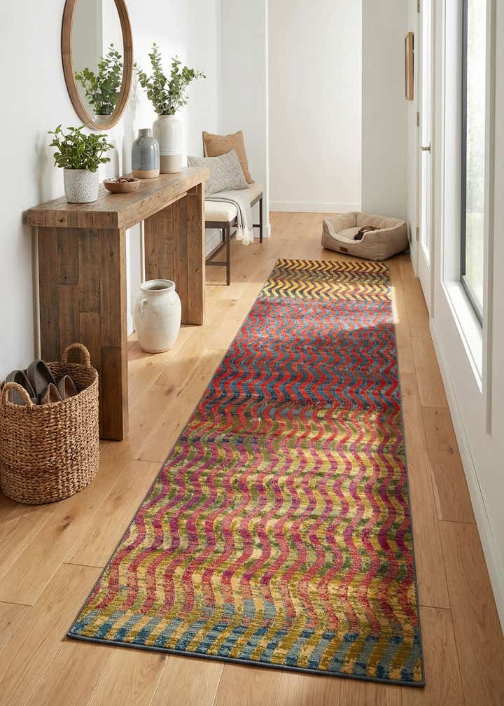 2' 7 x 10' Easy-Clean Modern Indoor / Outdoor Runner Rug