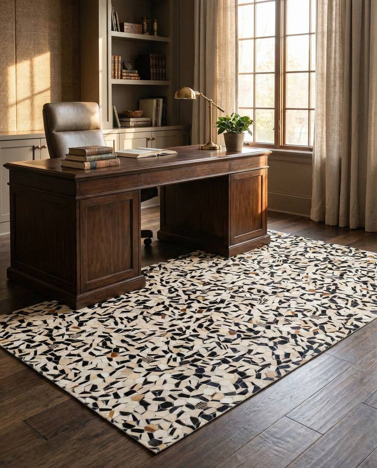 Detail image of 5' x 8' Cowhide Stocks Rug