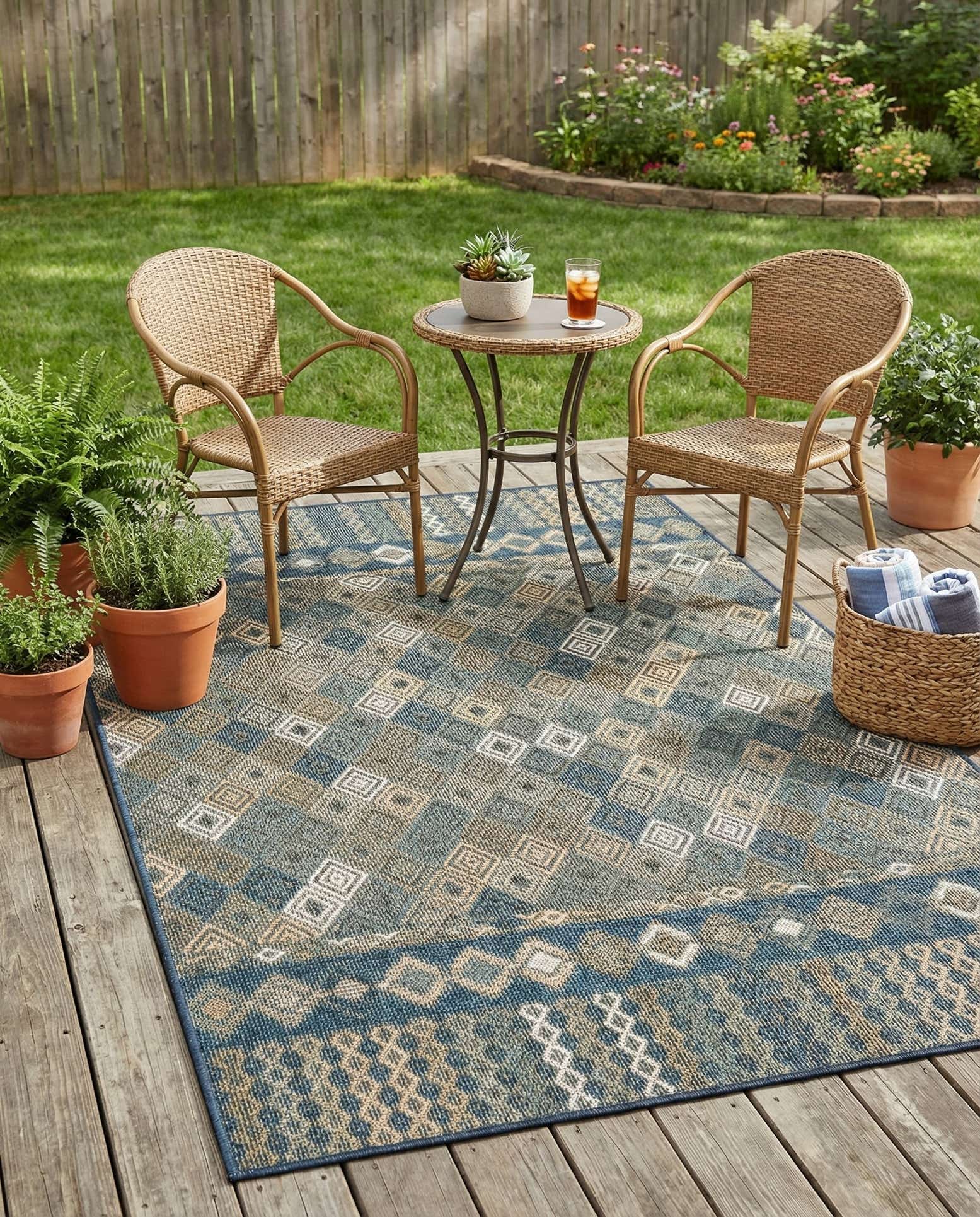 5' 3 x 7' 7 Easy-Clean Baja Indoor / Outdoor Rug