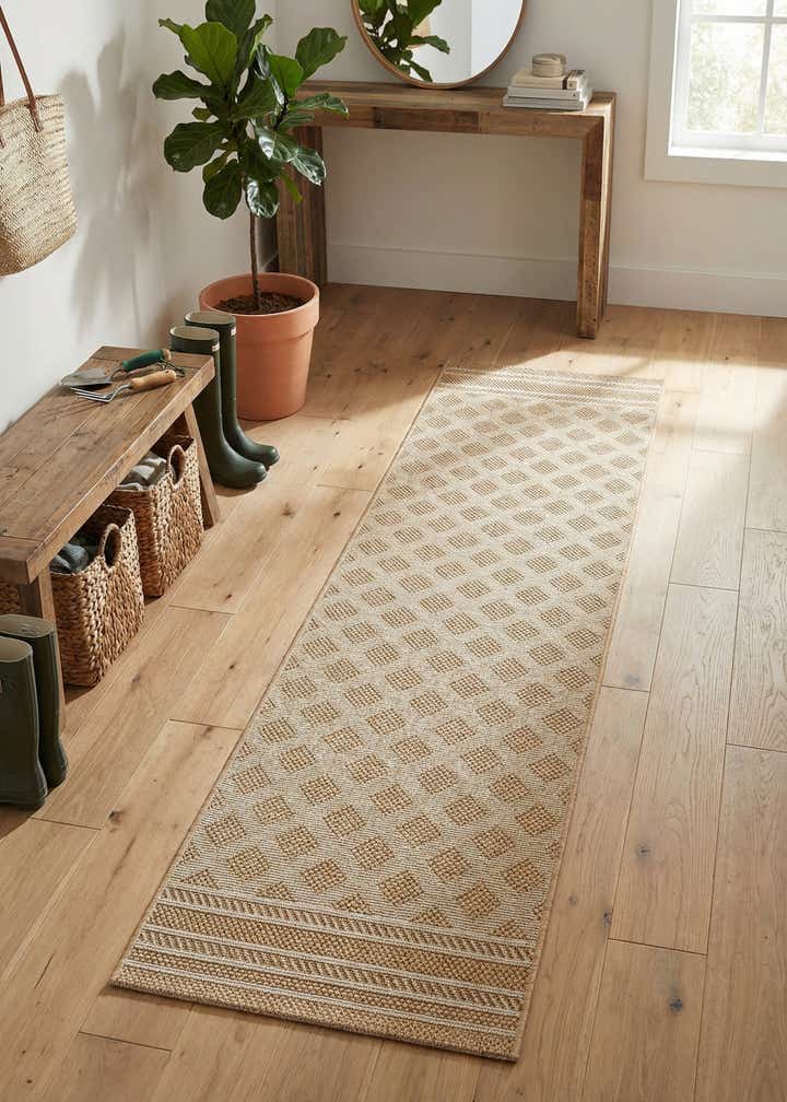 2' x 8' Easy-Clean Trellis Indoor / Outdoor Runner Rug