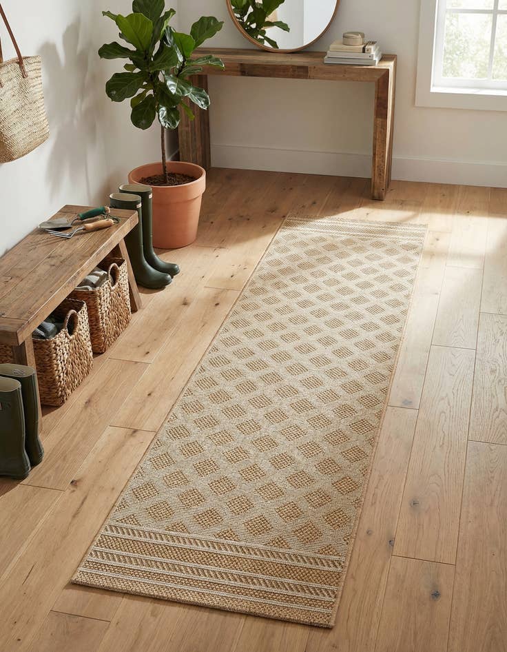 Detail image of 2' x 8' Easy-Clean Trellis Indoor / Outdoor Runner Rug