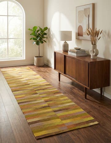 2' 6 x 12' 6 Hand Woven Kilim Modern Wool Runner Rug