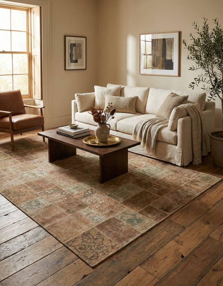 Detail image of 6' 10 x 10' 2  Hand Knotted Ultra Vintage Persian Wool Rug