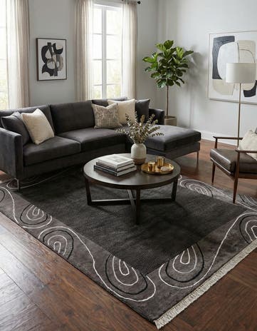 5' 7 x 7' 10 Hand Knotted Darya Wool Rug