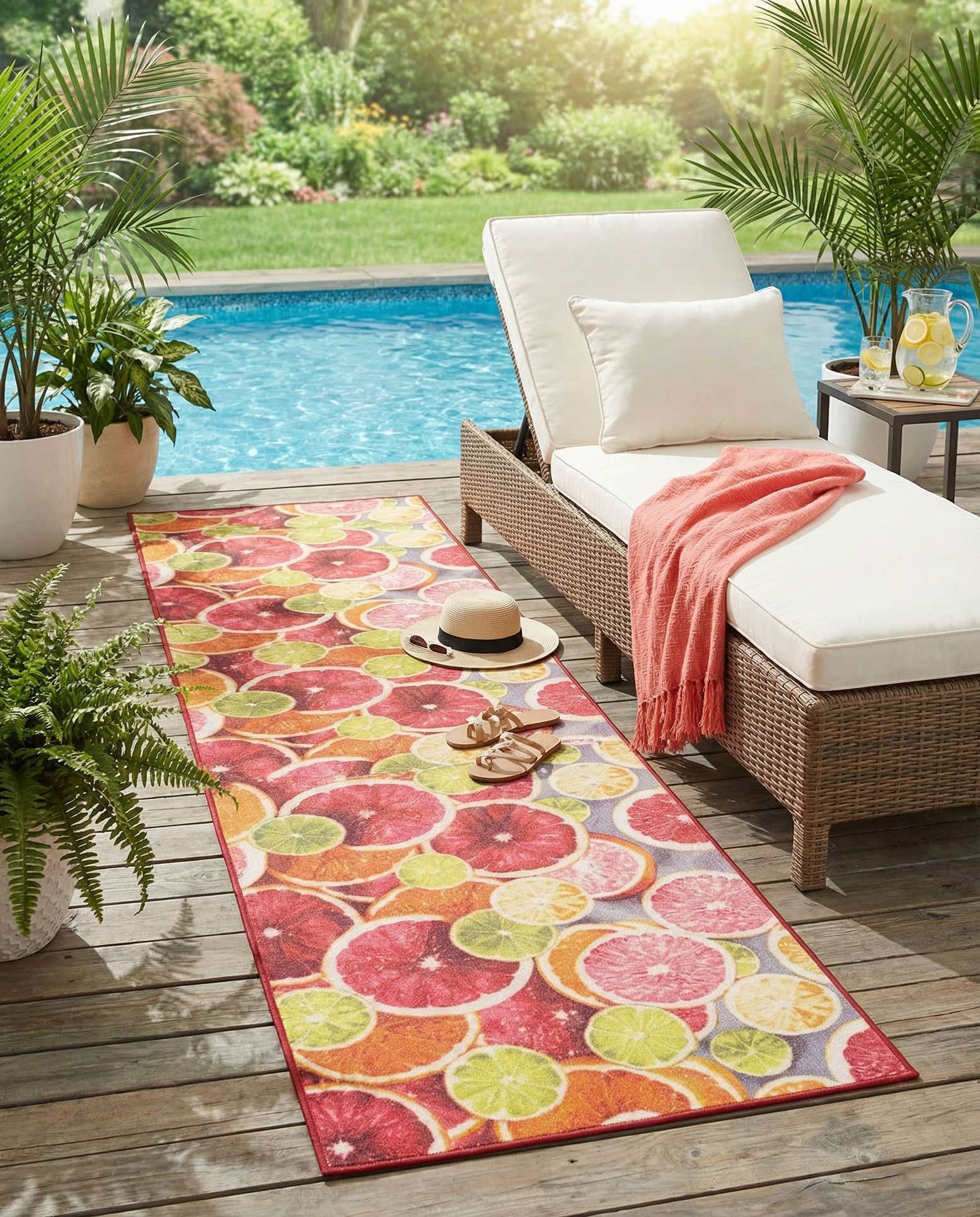 2' x 10' Easy-Clean Jill Zarin Caribbean Indoor / Outdoor Runner Rug