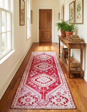 3' 11 x 11' 5 Hand Knotted Shiraz Persian Wool Runner Rug